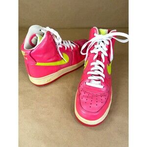 Nike Air Force 1 High "Pink Flash Volt" Rare Vintage 2010 Womens Sneakers Sz 11